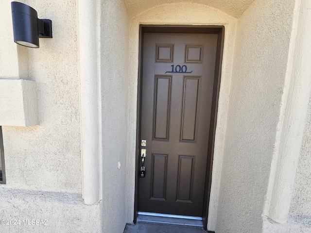 view of doorway to property