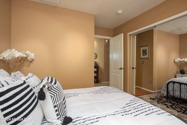 bedroom featuring a closet