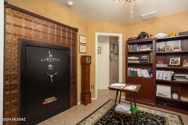 foyer with light tile patterned floors