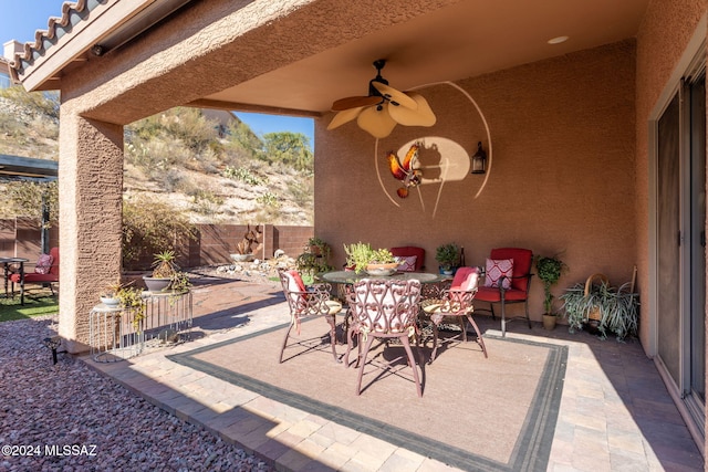 view of patio / terrace with ceiling fan