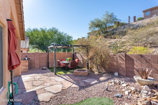 view of patio / terrace featuring a pergola