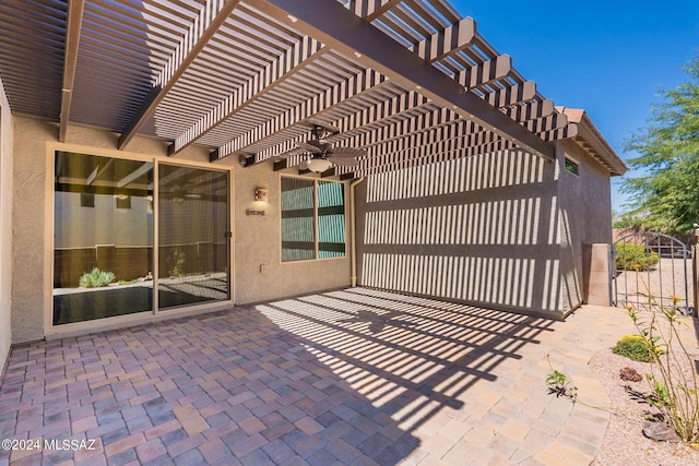 14031 E Troika St, Vail, AZ 85641 - view of patio / terrace featuring ceiling fan and a pergola