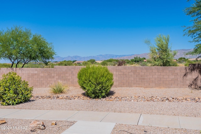 view of yard with a mountain view