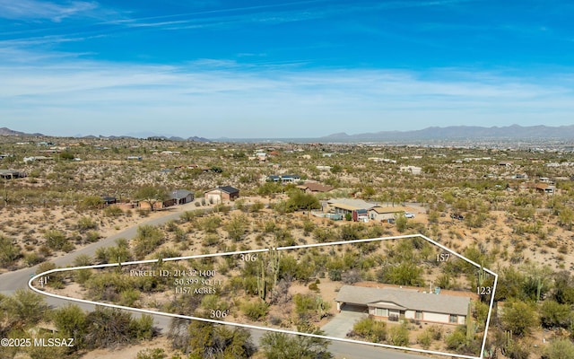 bird's eye view featuring a mountain view