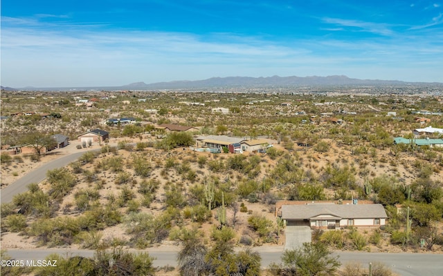 drone / aerial view with a mountain view