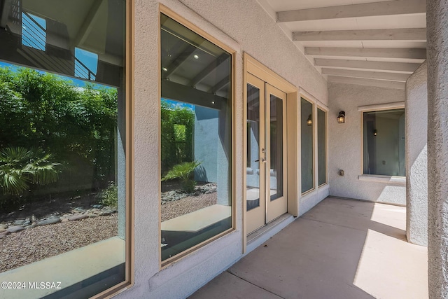 exterior space with french doors