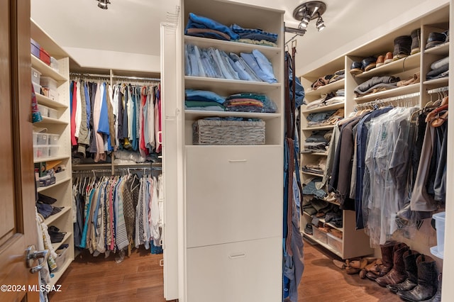 spacious closet with wood-type flooring