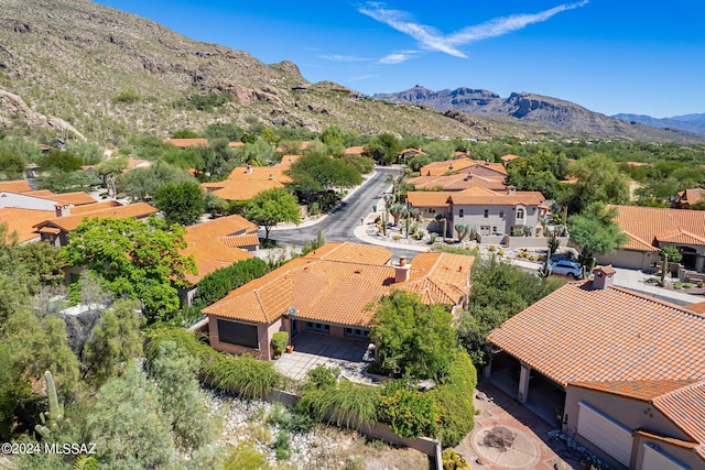 aerial view featuring a mountain view