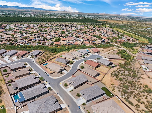 drone / aerial view with a mountain view