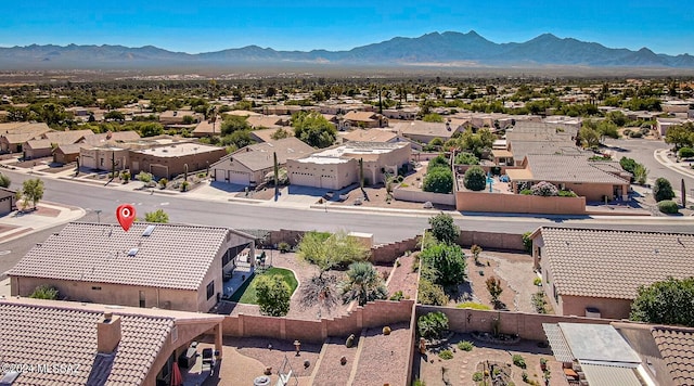 bird's eye view featuring a mountain view