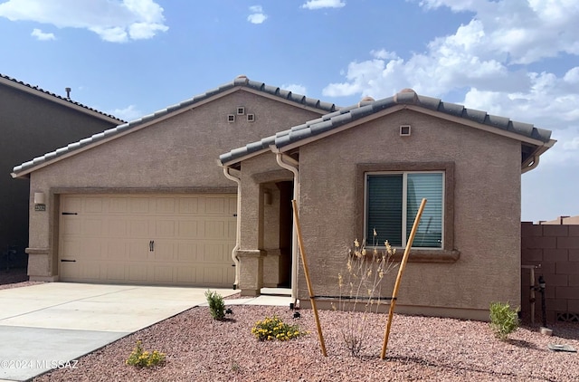 view of front of house with a garage