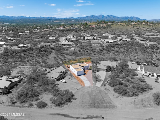 bird's eye view with a mountain view