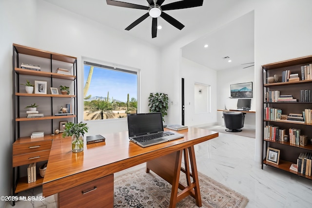 office with ceiling fan