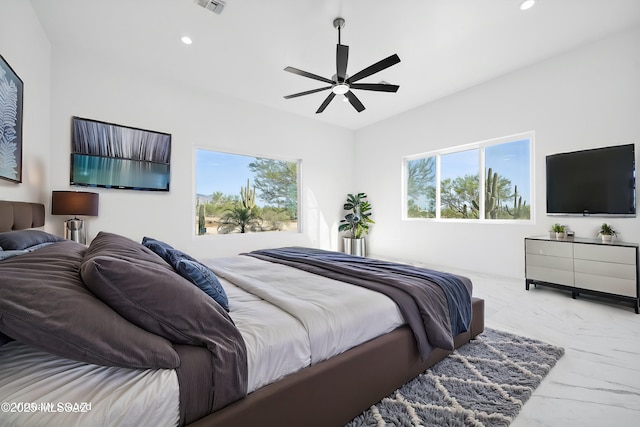 bedroom with ceiling fan