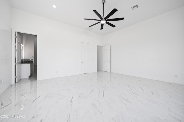 spare room featuring ceiling fan