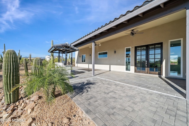 view of patio / terrace with ceiling fan