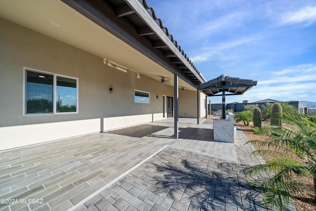 view of patio / terrace with ceiling fan