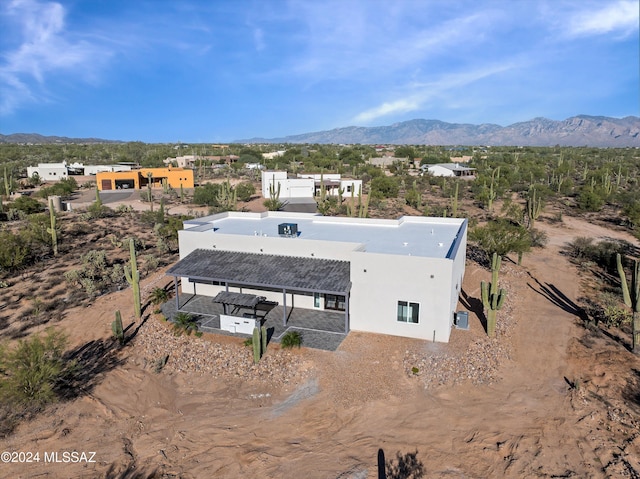 aerial view with a mountain view