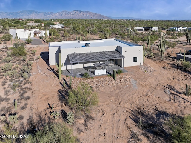 bird's eye view with a mountain view