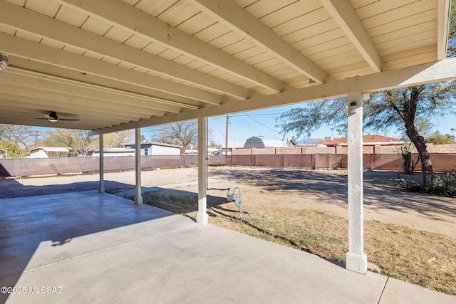 view of patio with ceiling fan