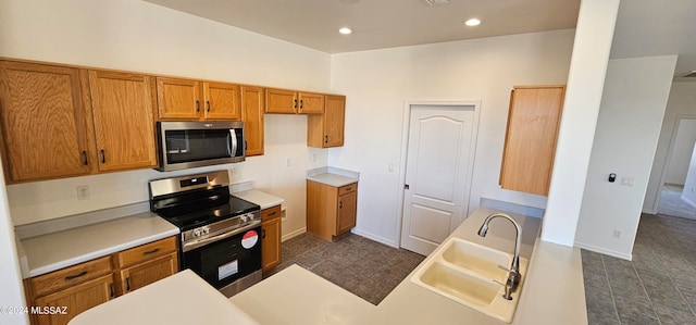 kitchen with stainless steel appliances and sink