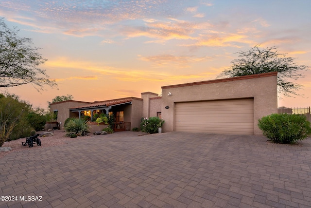 view of front facade with a garage