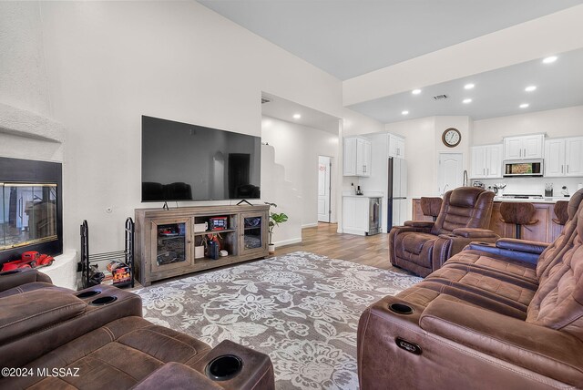 living room featuring light hardwood / wood-style flooring