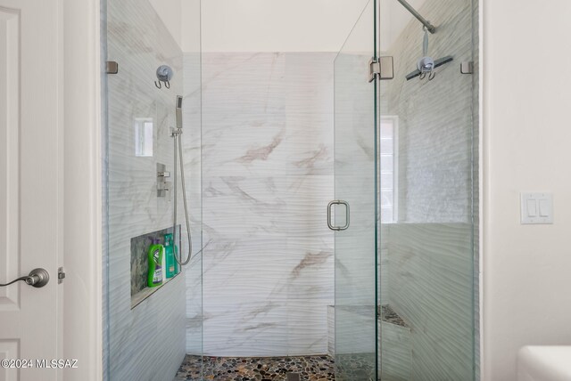 bathroom featuring walk in shower