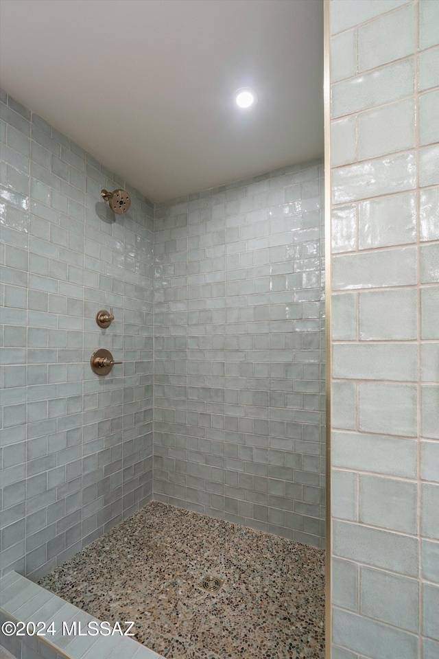 bathroom with tiled shower