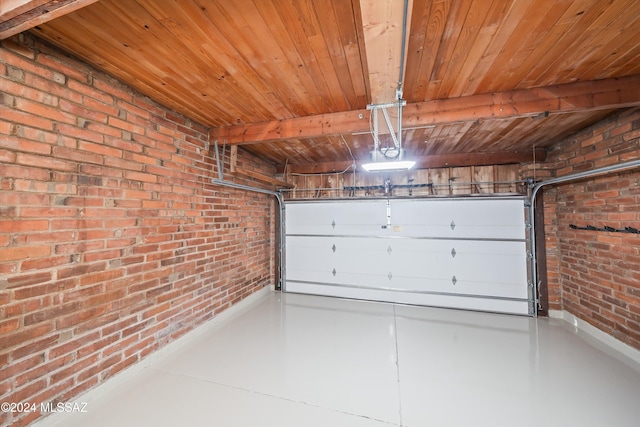 garage with wooden ceiling