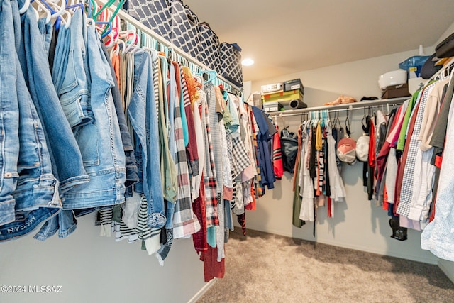 spacious closet with carpet floors