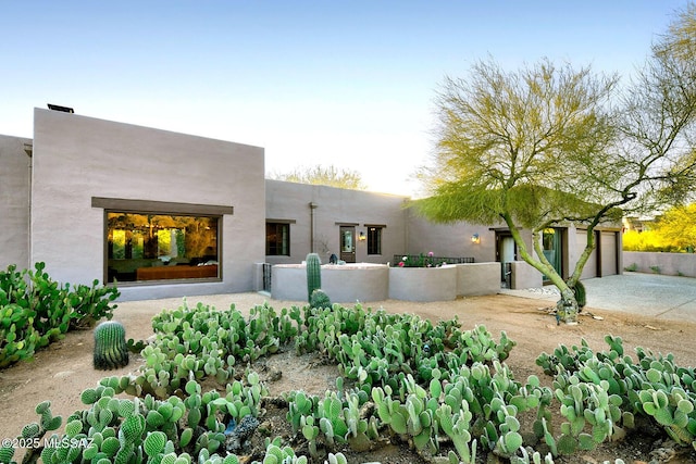 exterior space featuring a garage