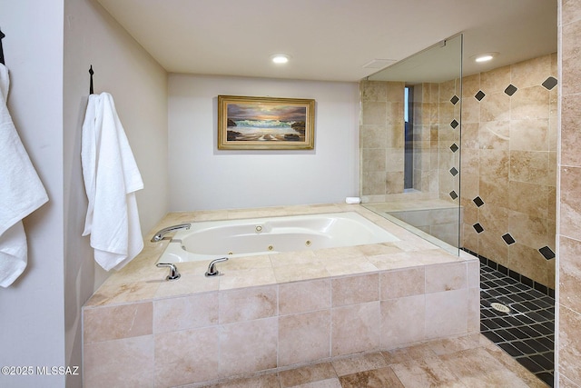 bathroom with independent shower and bath