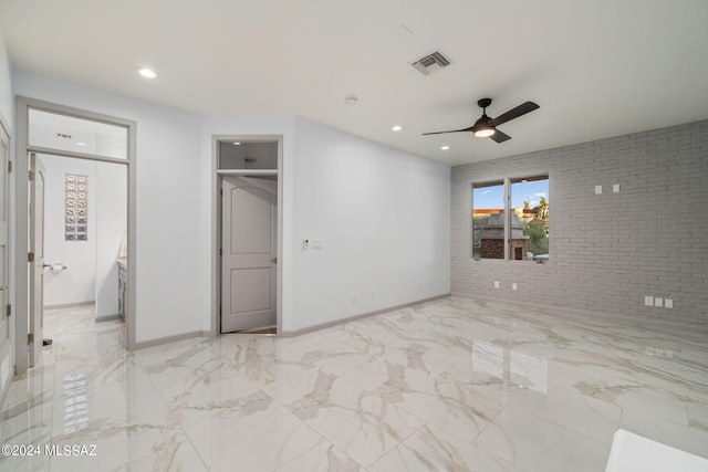 unfurnished bedroom with ceiling fan