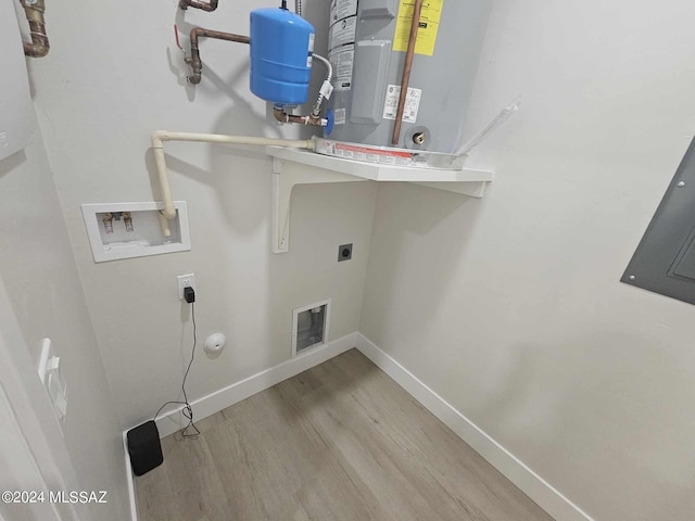 laundry room with washer hookup, hardwood / wood-style floors, and electric dryer hookup