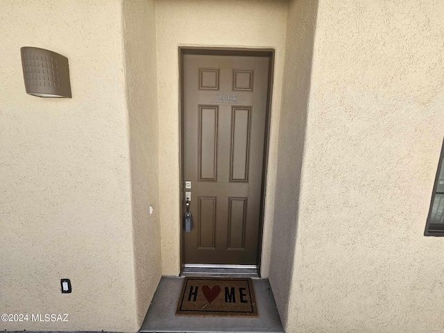 view of doorway to property