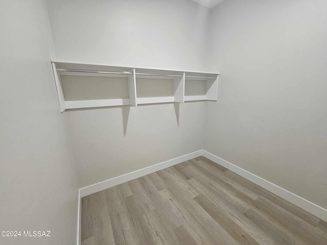 walk in closet featuring light wood-type flooring