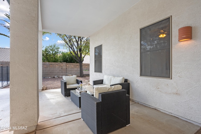 view of patio with an outdoor living space