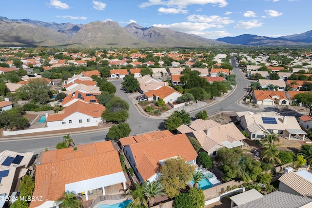 drone / aerial view with a mountain view