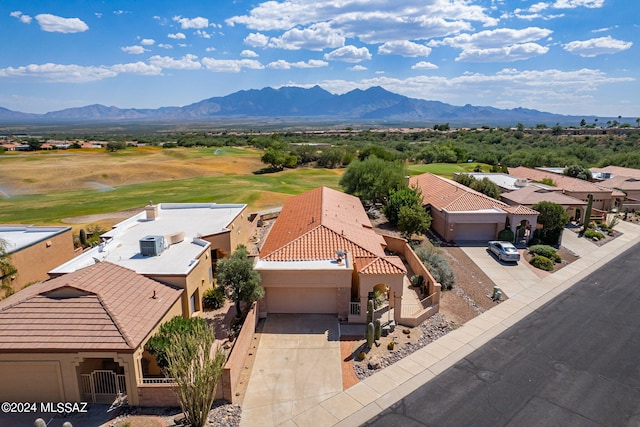 aerial view with a mountain view