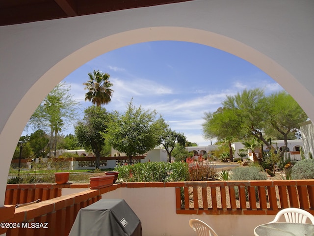 view of patio with area for grilling