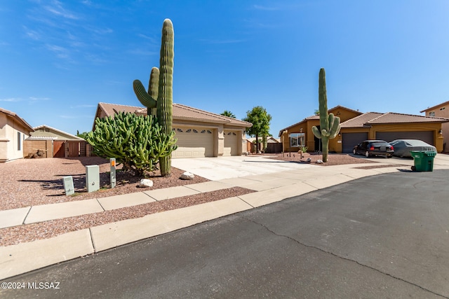 view of front of home with a garage