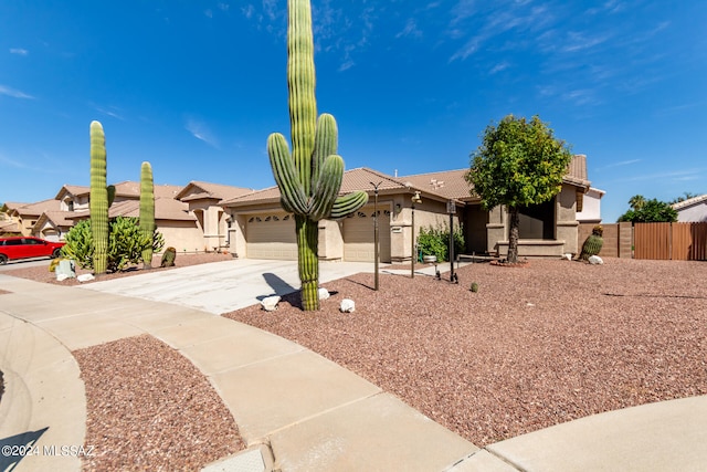 view of front of property featuring a garage