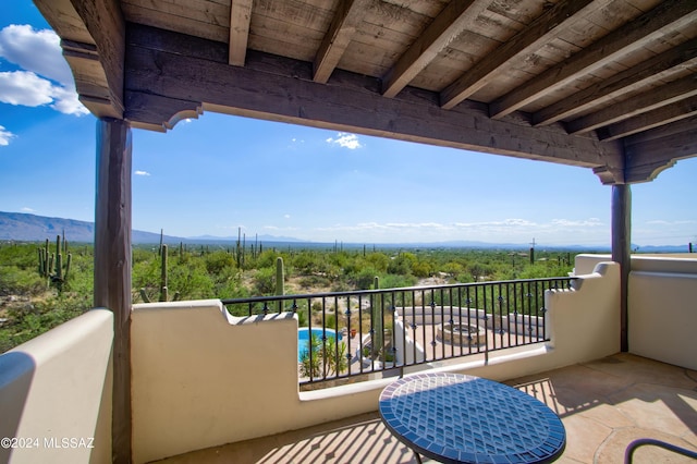 balcony with a mountain view