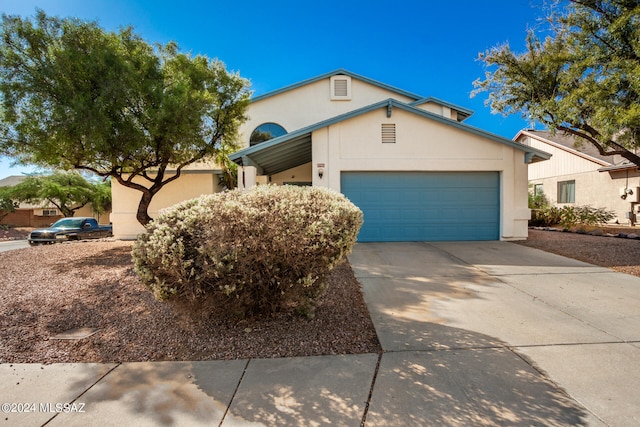 view of front of house with a garage