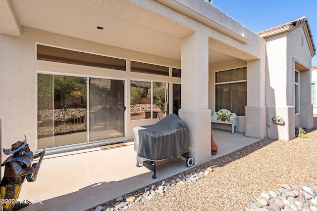 view of patio / terrace featuring a grill