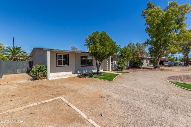 view of single story home