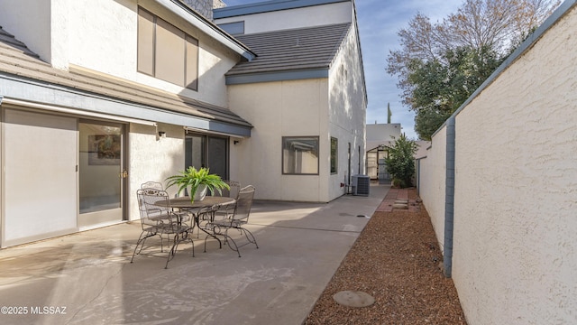 view of patio / terrace featuring central AC unit