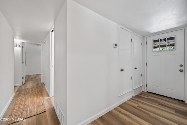 entrance foyer with wood-type flooring