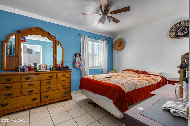 bedroom with light colored carpet and ceiling fan